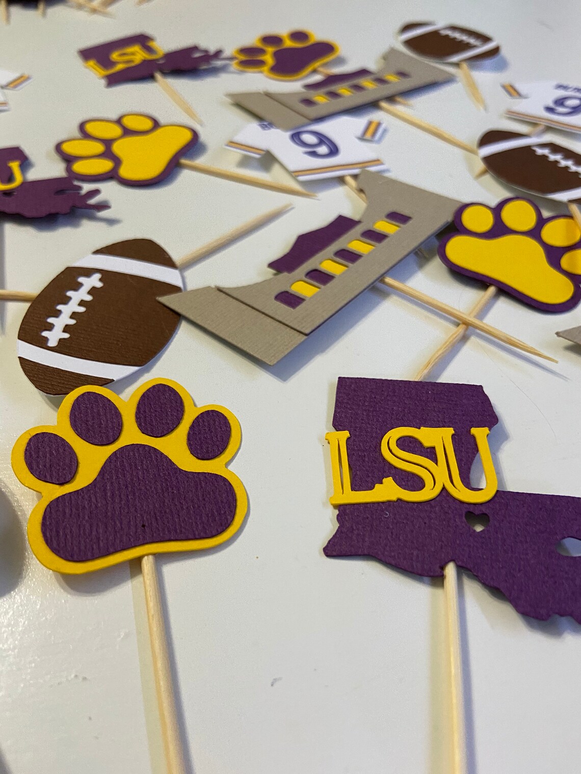 Burrow LSU Cupcake Toppers LSU Cupcake Toppers LSU Etsy