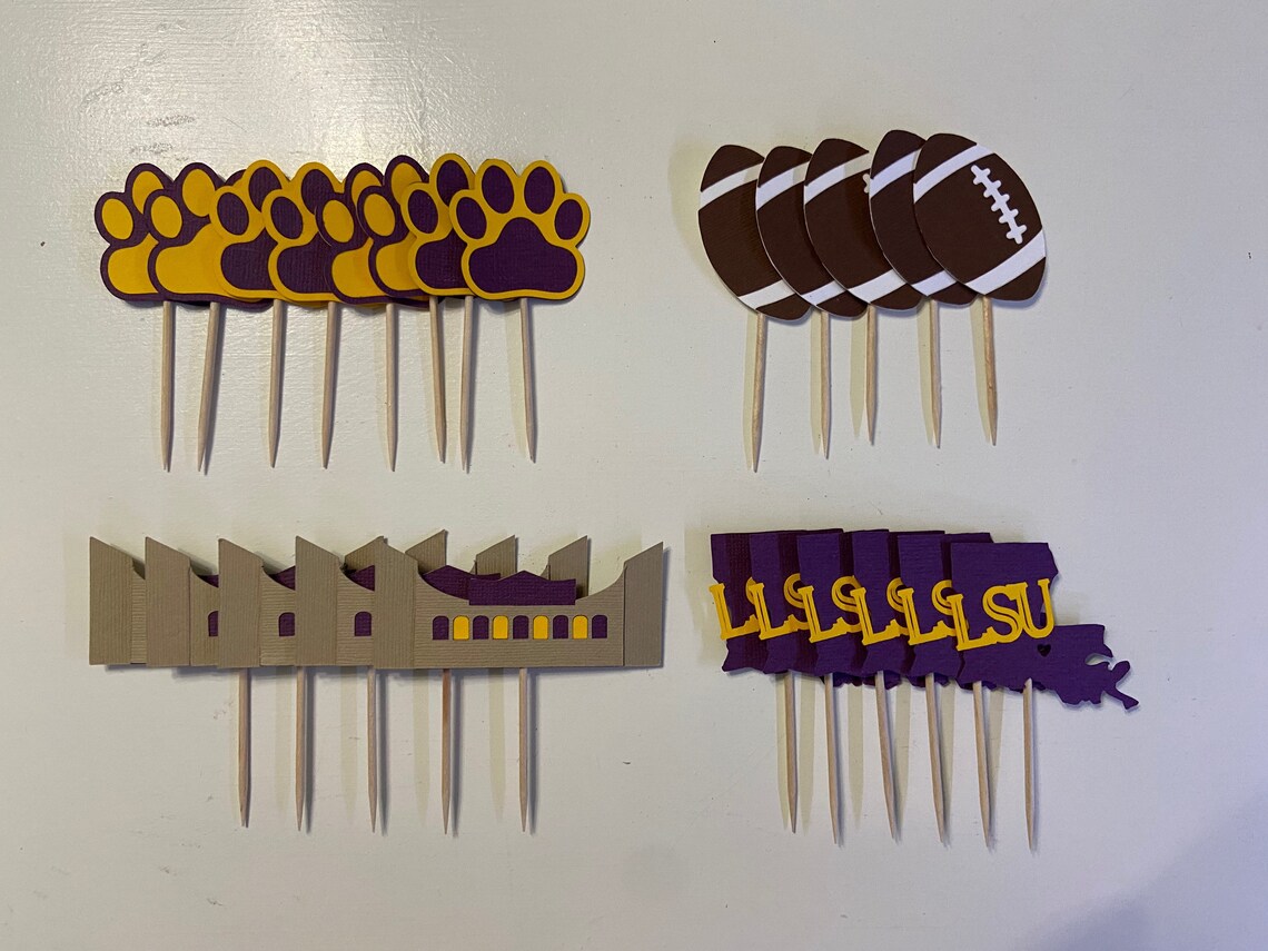 LSU Tigers Cupcake Toppers LSU Cupcake Toppers LSU Etsy