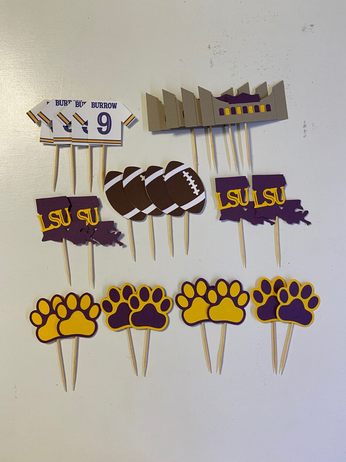 Burrow LSU Cupcake Toppers LSU Cupcake Toppers LSU Etsy