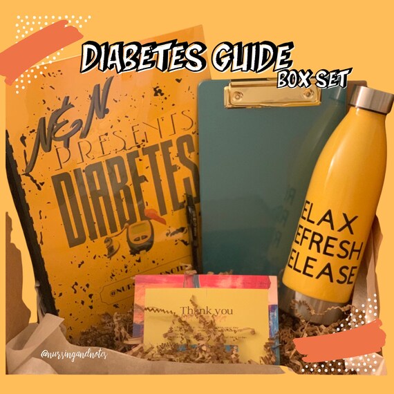 Diabetes Box Set | 30+ Page Study Guide | Pharmacology Sheets | Water Bottle | Teal Clipboard