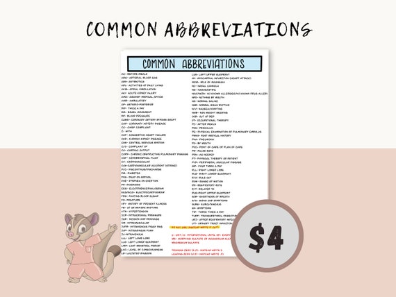 Common Abbreviations