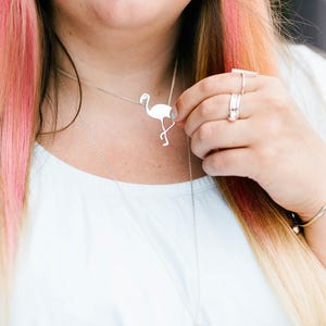 Flamingo necklace, summer necklace, flamingo pendant, summer jewellery, festival wedding, beach wedding jewellery, tropical