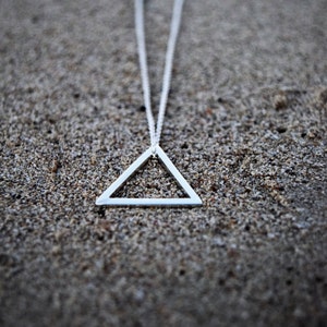 Triangle Pendant, sterling silver necklace, simple pendant