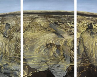 Illusion, Separation [Triptych] - 3 x Ltd Ed. Giclée Art Prints on Canvas by Jane Nicol