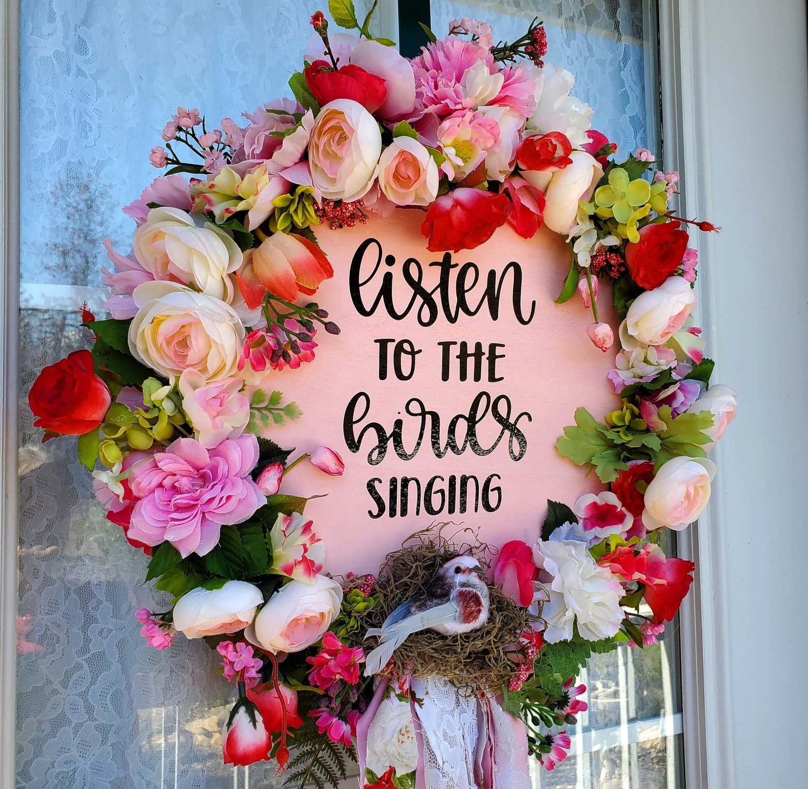 Shabby Chic Bird Cottagecore Birds Nest Bird Singing Shabby Etsy