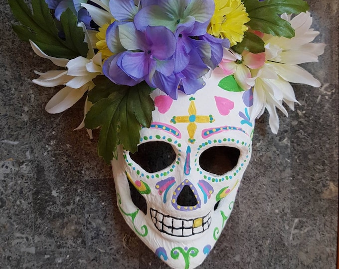 Bohemian Day of the Dead Sugar Skull Mask, Dia de los Muertos,