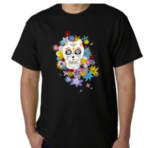 Sugar Skull Day of the Dead T- Shirts, Dia de los Muertos, 100% Cotton, Unisex, Various Sizes