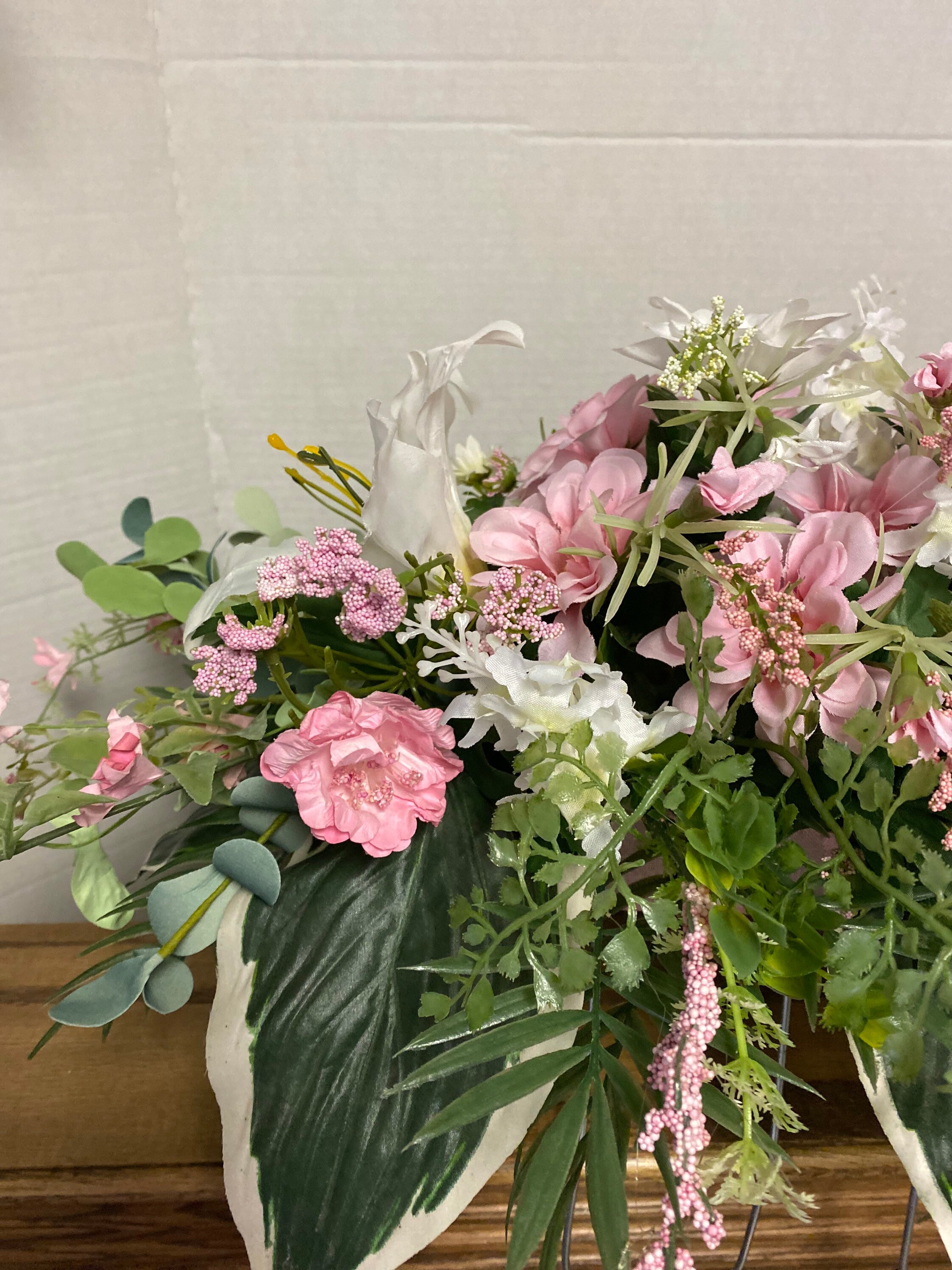 Cemetery Graveside Flower Arrangement Headstone Memorial Etsy