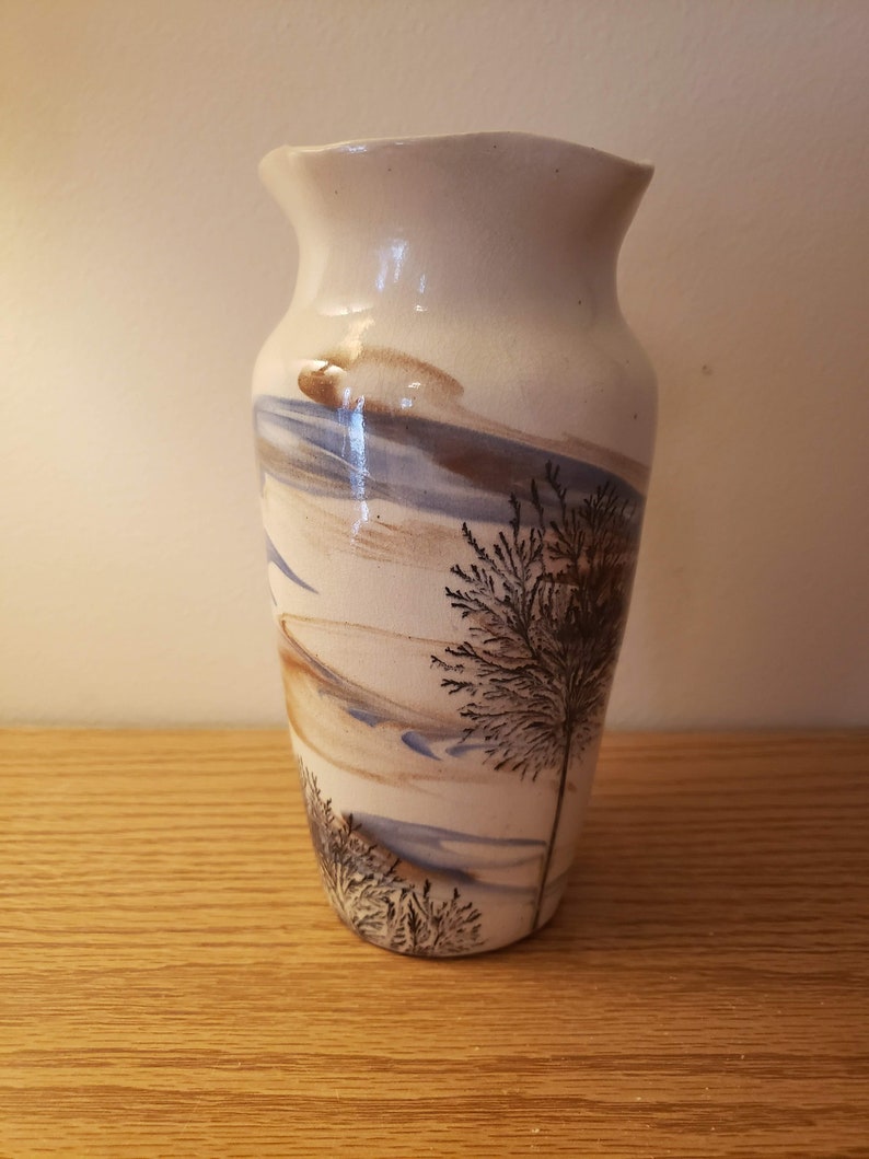 Vintage Vase Sevierville Pottery Tennessee Sky Landscape Etsy