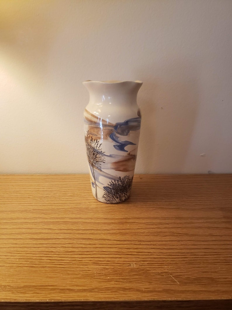 Vintage Vase Sevierville Pottery Tennessee Sky Landscape Etsy