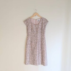 Vintage 90s Floral Silk Midi Dress - Light Pink Silk Floral Babydoll Dress