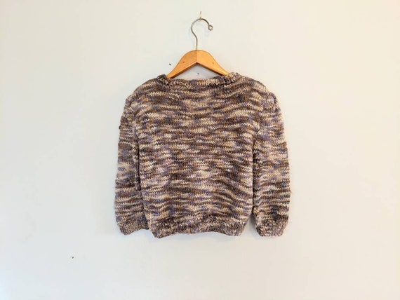 70s Vintage Hand-knit Earthy Wool Sweater - Textur