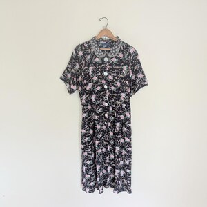 Vintage 90s Floral Maxi Dress - Button Up Prairie Maxi Dress