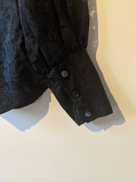 Vintage 60s Romantic Black Lace Button Down Blouse - image 8