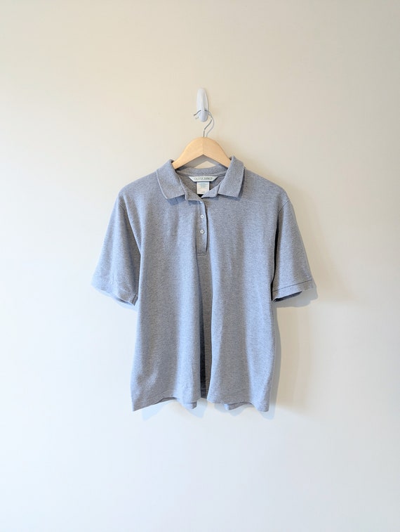 Vintage Grey Oversized Polo T-Shirt - image 2