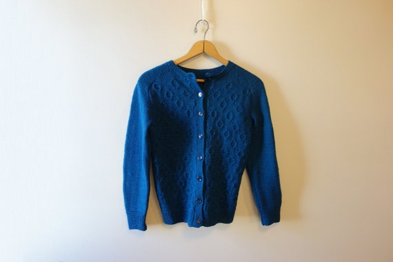 Hand-knit Wool Fisherman Sweater Cardigan