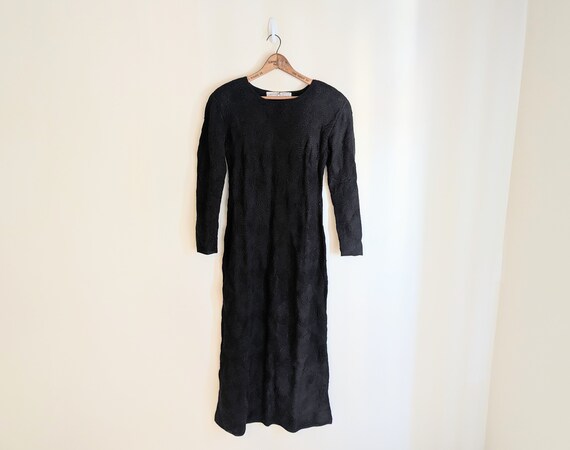 Vintage 70s Witchy Crocheted Cotton Maxi Long Sle… - image 2