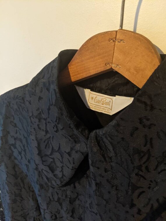 Vintage 60s Romantic Black Lace Button Down Blouse - image 9