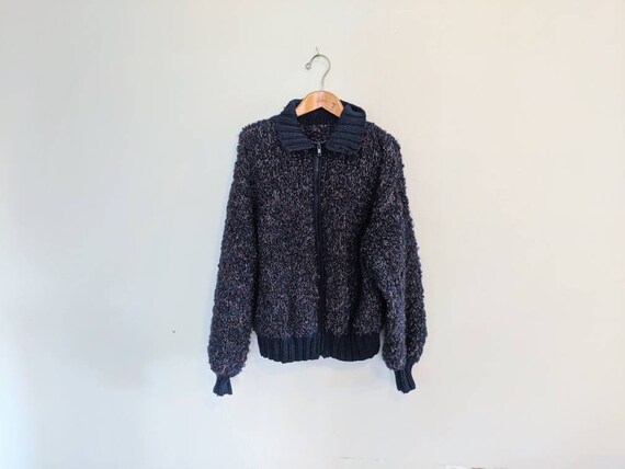 80s Grunge Chunky Sweater Hand-knit Cardigan Sweat