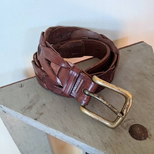 Vintage Polo Ralph Lauren Braided Leather Belt 30&quot;