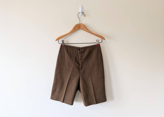 Vintage 60s Brown Highwaisted Shorts - Vintage Mi… - image 1