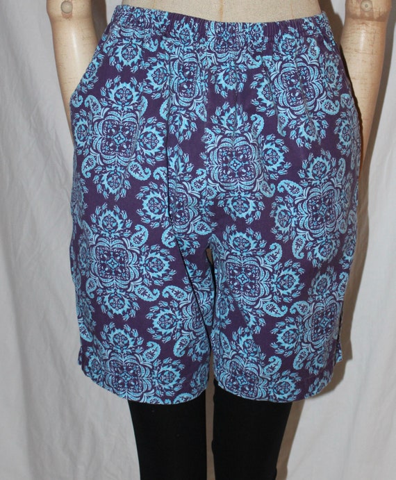 Vintage cotton shorts purple and blue Eastern Ind… - image 4