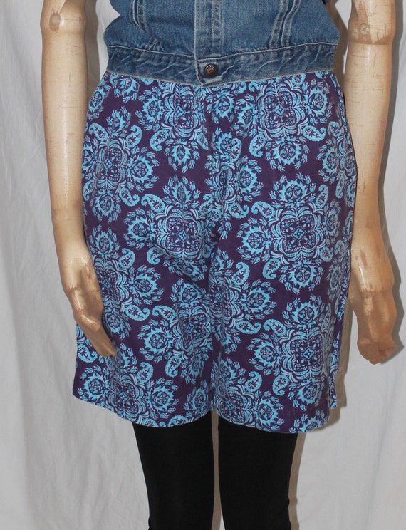 Vintage cotton shorts purple and blue Eastern Ind… - image 1