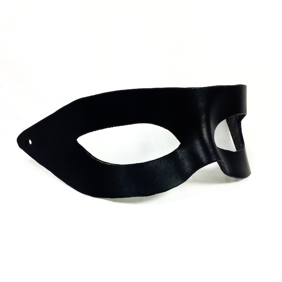 Black Masquerade Leather Mask Superhero Lone Ranger Halloween Costume UNISEX 
