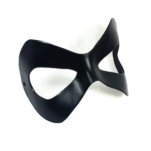 Black Leather Mask: Handmade Cosplay Masquerade Mask