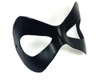 Black Leather Mask: Handmade Cosplay Masquerade Mask