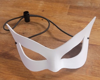 White Leather Cat Mask - Handmade In My Shop from Premium Full Grain Leather