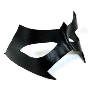 Black Leather Mask for Men or Women Cosplay Comic Con Dominatrix Halloween Masquerade Superhero Batgirl Robin Nightwing Batman Sexy Mask image 1