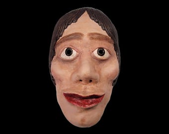 Máscara de arte hecha a mano: Arte mural de papel maché y fibra de arcilla - Verlaine