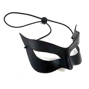 Black Leather Cat Mask - Masquerade Mask or Cosplay Mask - Handmade In My Shop from Premium Full Grain Leather