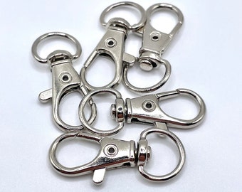 Bulk Silver Lobster Clasp Swivel Hooks Crafting Keychain Clips