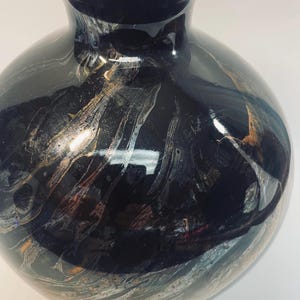 Haeger Art Pottery  Vase Black Swirl Glaze Vintage 1992 USA #127