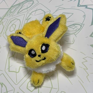 PRE MADE Limited Stock - Small Jolteon Evolution Plush - Kuttari Handmade Minky Stuffie