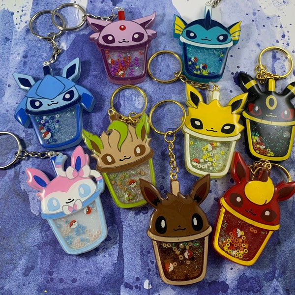 Made to Order Boba Tea Eeveelutions Resin Shaker Anime Cosplay Pocket Monster Accessory