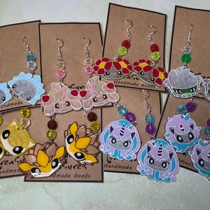 Made to Order Pocket Monster Fish Hook Earrings Set 11 Resin Cosplay Anime