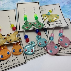 Made to Order Pocket Monster Fish Hook Earrings Set 1 Resin Cosplay Anime