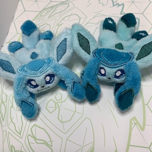 PRE MADE Limited Stock - Small Glaceon Evolution Plush - Kuttari Handmade Minky Stuffie