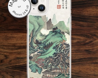 Chinese Landscape iPhone case (MagSafe) with Fine Art Mountain Scene for models 14 - 17