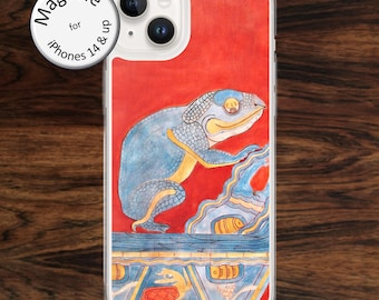 MagSafe: Mayan Frog iPhone Case Mexican Anthropological Museum Art for iPhone models 14 - 17