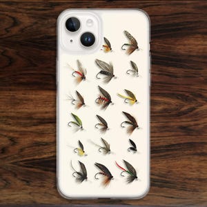 Fly fishing iPhone case for hunters trout fishermen outdoors people nature lovers