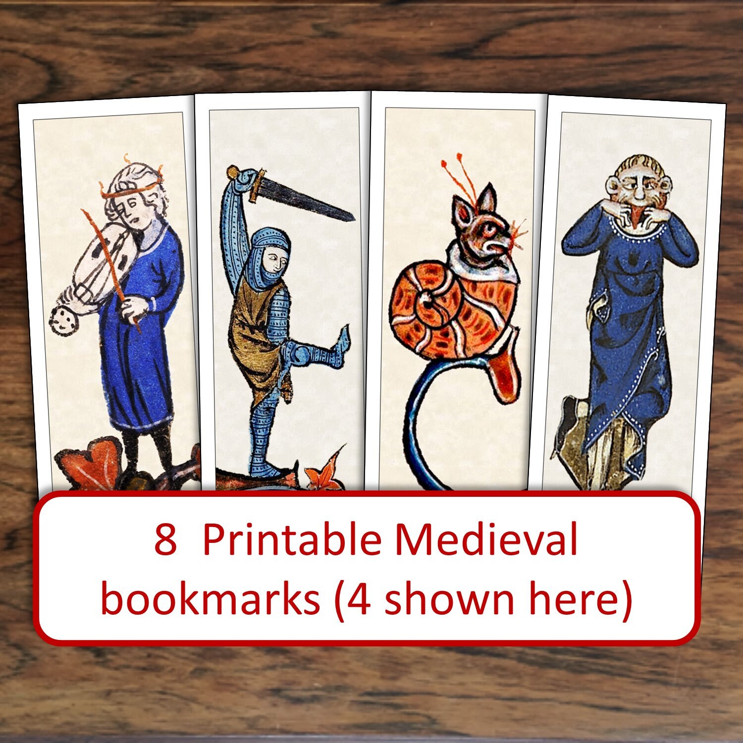 Medieval printable bookmarks for DIY party favors hostess | Etsy
