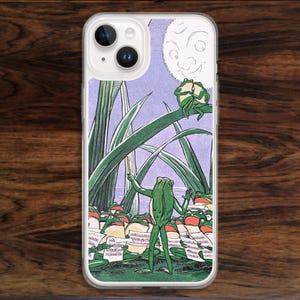 Coque iPhone grenouille et lune avec couple romantique amoureux (17)