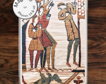 Medieval Bayeux Tapestry iPhone case (MagSafe), 1066 Norman Conquest, for History & Archaeology Lovers, Medievalists - iPhone models 14 - 17