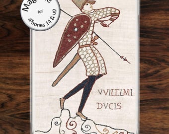 Medieval Bayeux Tapestry iPhone case (MagSafe), Norman Conquest History Gift, Knight tells Harold about William, for iPhone models 14 - 17