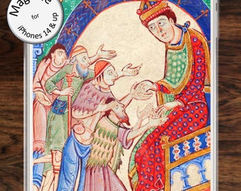 MagSafe: Middle Ages iPhone case with Medieval king and people nobles courtiers in artful painting for iPhone models 14 - 17