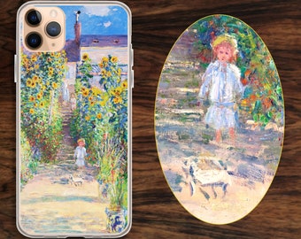 Monet garden iPhone case with cheerful French Impressionist painting of child